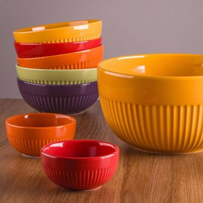 Conjunto 6 Tigelas Brancas 630ml Média Caneladas Assar Servir Germer Molhos Saladas