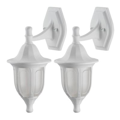 Kit 2 Arandelas Luminárias Brancas para Parede Lente Fosca Suporte Superior Dital