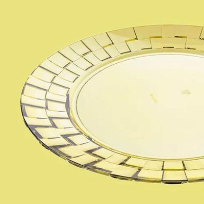 Prato Grande 26cm Amarelo Crippa Bandeja para Servir Mesa Posta Porções Aperitivos