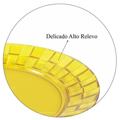 Prato Grande 26cm Amarelo Crippa Bandeja para Servir Mesa Posta Porções Aperitivos