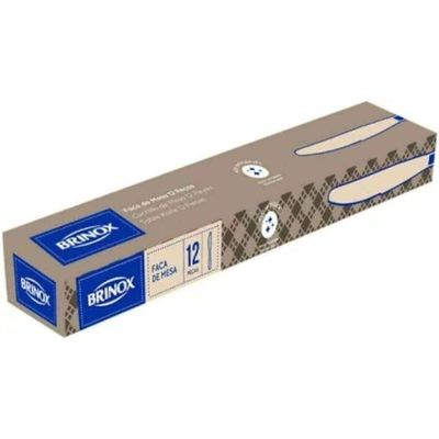 Jogo 60 Facas de Mesa Aço Inox 20,5cm Turim Brinox Cozinha Restaurante Buffet Evento Mesa Posta