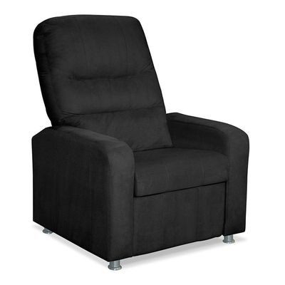 Kit 02 Poltronas Decorativas Do Papai Reclinável Confortável Suede Preto - Lm Decor