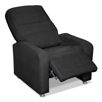 Kit 02 Poltronas Decorativas Do Papai Reclinável Confortável Suede Preto - Lm Decor