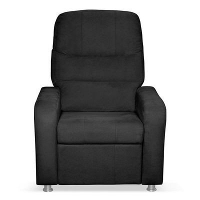 Kit 02 Poltronas Decorativas Do Papai Reclinável Confortável Suede Preto - Lm Decor