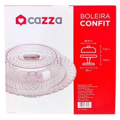 Boleira de vidro com Tampa de Plastico Confit CV244787 Cazza