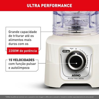 Liquidificador LN64 Power Max Jarra 3,1 Litros Arno Marfim / 220V