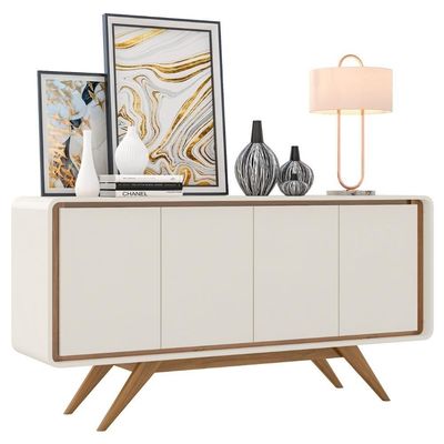 Buffet Aparador 160cm 4 Portas Orgânico Cecy Off White Z56 - Mpozenato