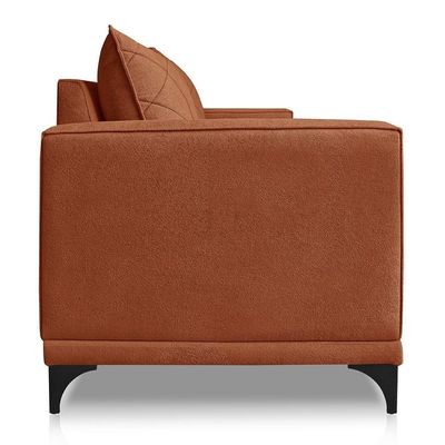 Sofá Living 2 Lugares 1,60m Horus Bouclê Terracota Pés De Aço - Pallazio