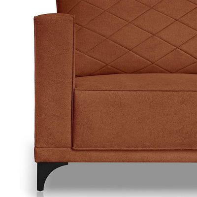 Sofá Living 2 Lugares 1,60m Horus Bouclê Terracota Pés De Aço - Pallazio