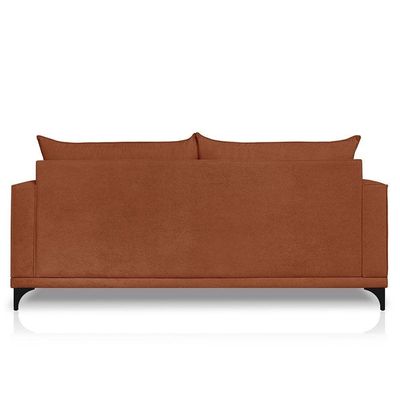 Sofá Living 2 Lugares 1,60m Horus Bouclê Terracota Pés De Aço - Pallazio