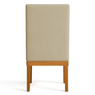 Kit 2 Cadeiras De Jantar Solana Linho Base De Madeira - Pallazio Cor Dourado