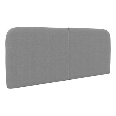 Cabeceira Painel Orgânico Cama Box Casal Padrão Aira 140cm Dobrável Bouclé Cinza Escuro Desk Design