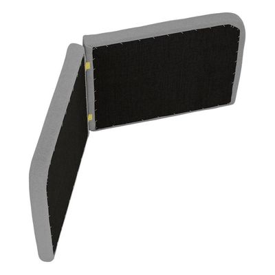 Cabeceira Painel Orgânico Cama Box Casal Padrão Aira 140cm Dobrável Bouclé Cinza Escuro Desk Design