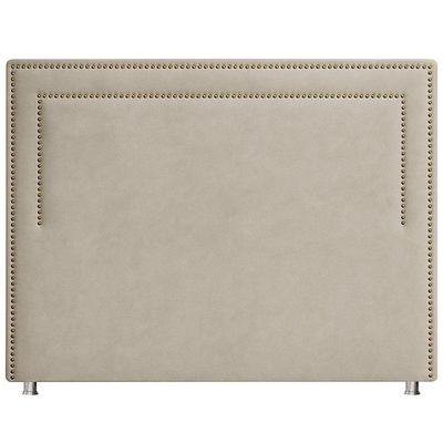 Cabeceira Cama Box Queen 160 Cm London Veludo Bege Claro - Nexta Casa