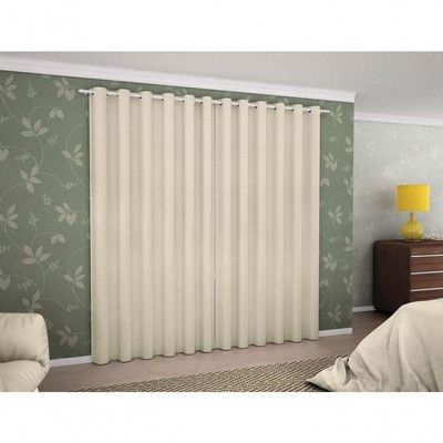 Cortina Blackout Para Varão Simples 3,00m X 2,60m 100% Poliéster - Bege