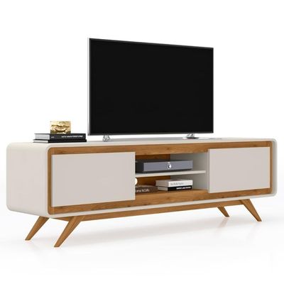 Rack Tv 65 Pol 180cm Orgânico 2 Portas Cecy Off White Z56 - Mpozenato