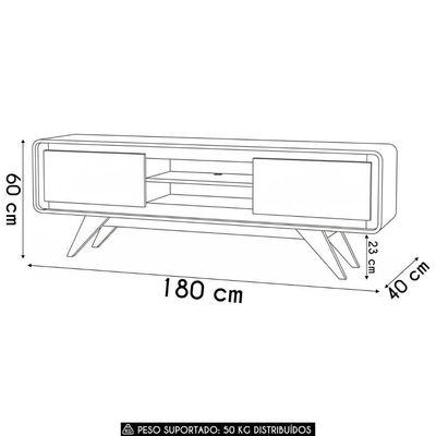 Rack Tv 65 Pol 180cm Orgânico 2 Portas Cecy Off White Z56 - Mpozenato