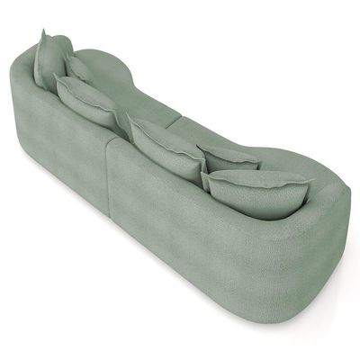 Sofá 3 Lugares 210cm Orgânico Quito K04 Bouclê Verde - Mpozenato