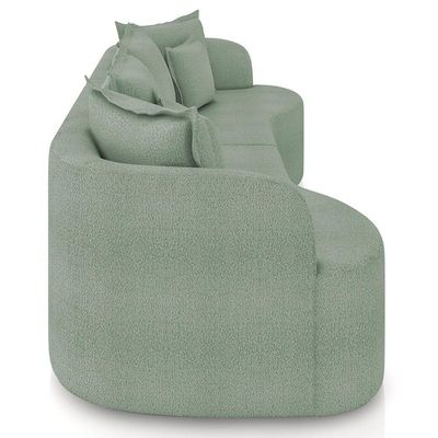 Sofá 3 Lugares 210cm Orgânico Quito K04 Bouclê Verde - Mpozenato
