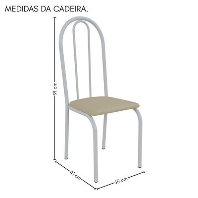Conjunto Sala De Jantar 90x90 Ilhabela 4 Cad Branca C- Creme