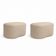 Kit 2 Puff Orgânico Curvo Feijão Sala Redondo Confortável Moderno Suede Bege