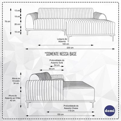 Sofá Molino 3 Lugares 230cm Chaise Esquerdo Pés Gold Veludo Verde - Nexta Casa