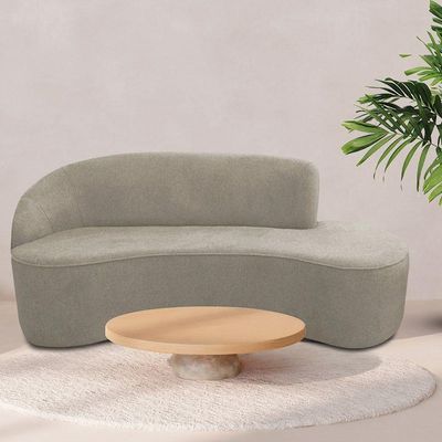 Sofá Curvo 04 Lugares 230cm Eron Braço Direito Suede Camurça Bege - Nexta Casa