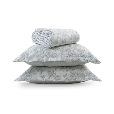 Kit Cobre Leito Matelassê Queen Appel Cinza UN / Cinza