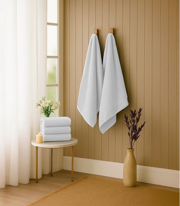 Kit 2 Toalhas De Banho De Algodão Rovitex Home Branco UN / Branco