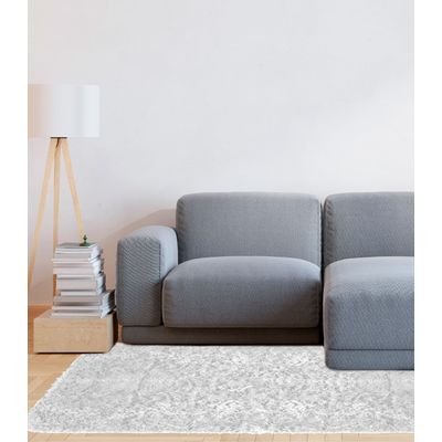 Tapete Felpudo 100 cm x 140 cm Infinita Cor Branco UN / Branco