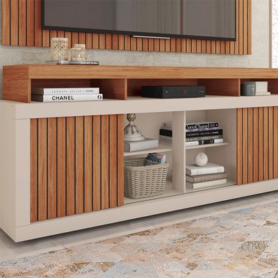 Combo Copa do Mundo Painel Rack Life + Poltrona Confort  Caemmun Marrom
