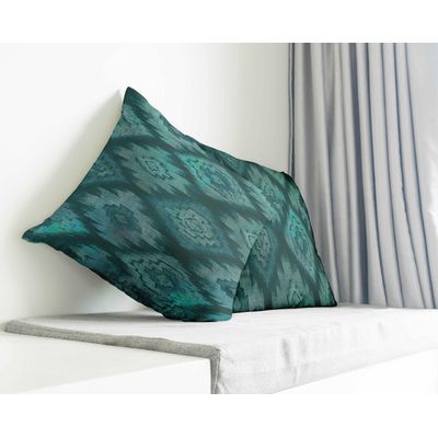 Capa de Almofada Decorativa Estampada com Tema Azul, Fronha Decorativa - Vargottam 45,72 Cm × 45,72 Cm – Quadrado / Azul