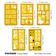 Traceease Estênceis Multi-Padrão para Desenho e Artesanato DIY — Mediterrâneo, Vintage e Silhueta de Casamento, 5 Peças - IBA Crafts Amarelo