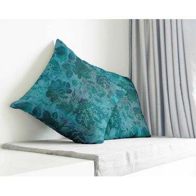 Capa de Almofada Decorativa Estampada com Tema Azul - Vargottam 60,96 Cm × 60,96 Cm – Retangular / Azul