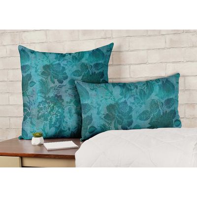 Capa de Almofada Decorativa Estampada com Tema Azul - Vargottam 60,96 Cm × 60,96 Cm – Retangular / Azul