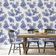 Papel de Parede Autoadesivo Estampa Listrada de Peônias, Vinil Impermeável Removível Roxo para Quarto e Sala de Jantar - S4sassy 63,5 cm (L) × 304,8 cm (C) / Roxo - Vinil Liso