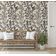 Papel de Parede Autoadesivo Removível com Galhos Botânicos Preto, Mural Instantâneo para Quarto, Banheiro, Lavanderia, Closet - S4Sassy 63,5 cm (L) × 609,6 cm (C) / Preto - Vinil Liso