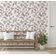 Papel de Parede Autoadesivo Botânico Pássaros e Flores, Marrom, Vinil Removível DIY para Parede de Destaque da Entrada - S4sassy 63,5 cm (L) × 609,6 cm (C) / Marrom - Vinil Liso