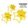 Moldes Estênceis Estrela de 6 Pontas, Conjunto com 3 Tamanhos (7,6/10,2/12,7 cm) para Costura DIY e Patchwork - Traceease Amarelo