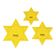 Moldes Estênceis Estrela de 6 Pontas, Conjunto com 3 Tamanhos (7,6/10,2/12,7 cm) para Costura DIY e Patchwork - Traceease Amarelo
