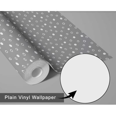Papel de Parede Autoadesivo Poás Cinza, Vinílico Impermeável Removível, Amigável para Inquilinos, para Quarto e Sala de Jantar - S4sassy 63,5 cm (L) × 914,4 cm (C) / Cinza - Vinil Texturizado