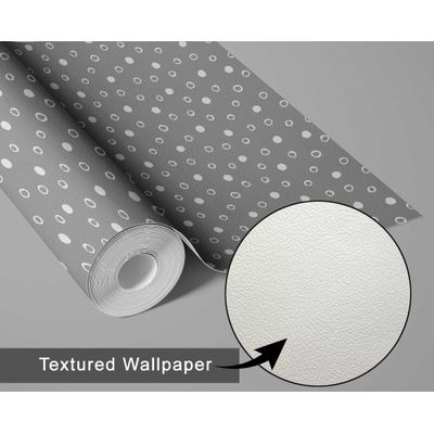 Papel de Parede Autoadesivo Poás Cinza, Vinílico Impermeável Removível, Amigável para Inquilinos, para Quarto e Sala de Jantar - S4sassy 63,5 cm (L) × 914,4 cm (C) / Cinza - Vinil Texturizado
