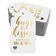 Etiquetas de Papel 'Abraços e Beijos' para Lembrancinha de Casamento, Penduradas em Foil Artesanal - Inkdotpot 100 Etiquetas Metalizadas / Branco - Dourado