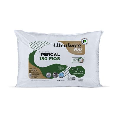 Travesseiro Percal 180 Fios Antialérgico Altenburg Branco UN / Branco