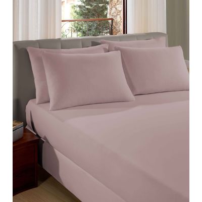 Lençol King Premium Fio Penteado Liso Vivaldi Rosa UN / Rosa