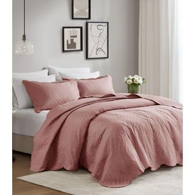 Jogo De Colcha Queen Milão 150 Fios Corttex Rosa UN / Rosa
