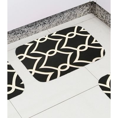 Tapete Cozinha Base Antiderrapante Tapetes Junior Preto UN / Preto