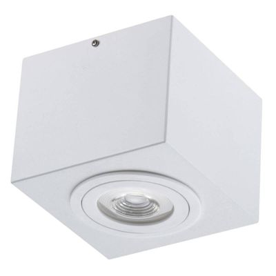 Plafon de Sobrepor Luminária Quadrada Branca Aluzinc Box Dital Sala Cozinha Escritório
