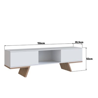 Rack Para Tv Até 60 Polegadas Com 2 Portas E 1 Nicho Nobu Branco Montana