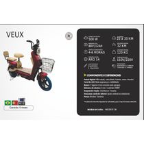 BICICLETA ELÉTRICA VEUX VERMELHA